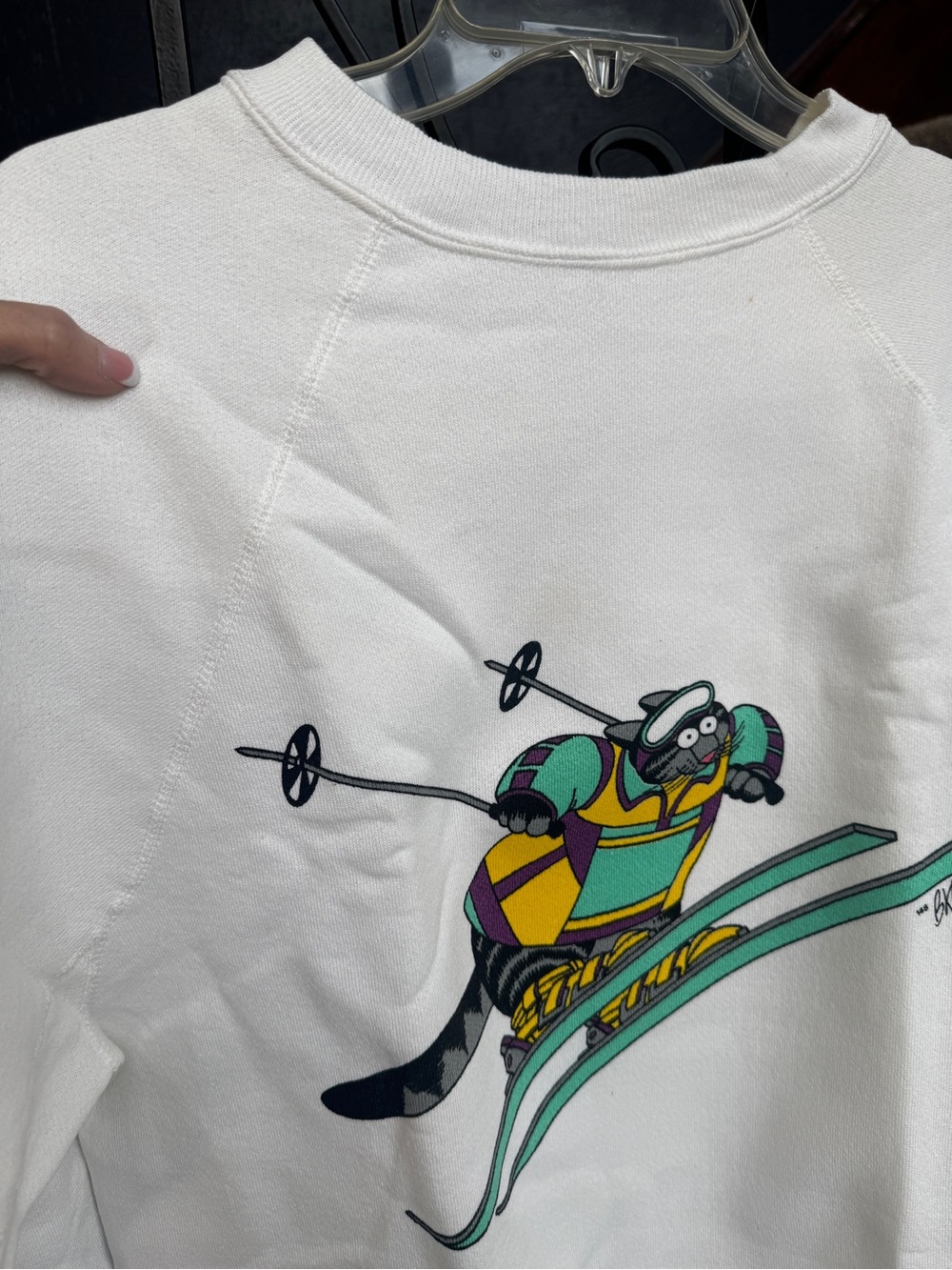 Vintage 70s Rare Large Crazy Shirts Hawaii B. Kliban Ski Cat Sweatshirt - Picture 13 of 13